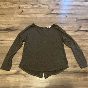 Soft Green Sweater with Button Back